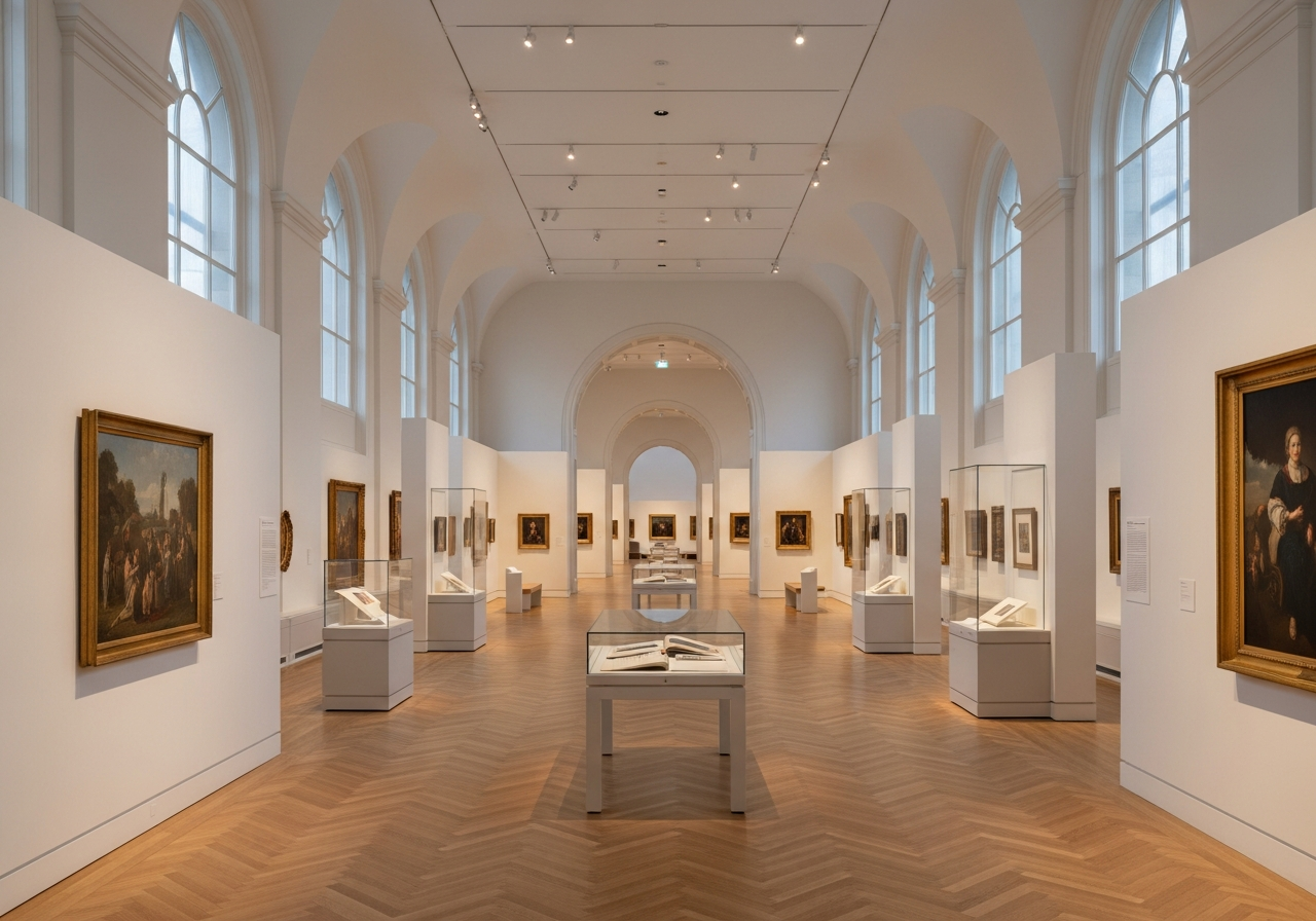 Olympia Museum — a long gallery enfilade